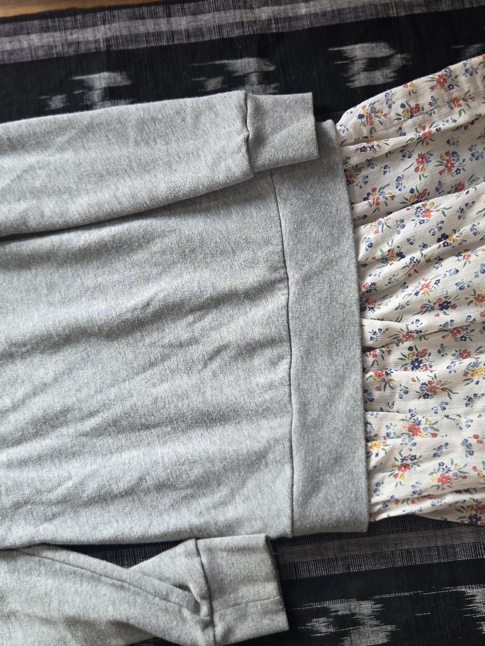 Polo by Ralph Lauren Grey Sweatshirt Dress with Floral Skirt
